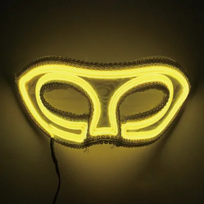 Scary Halloween Night Ghost LED Light-up Facial Mask Rechargeable Red Adult Mask for Parties & Carnivals Great Gift