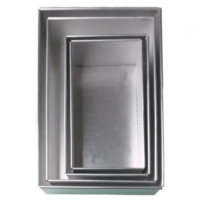 Square Cake Tools 8 Inch to 14 Inch Metal Fixed Bottom Nonstick Rectangle Anodized Aluminum Brownie Cake Pan