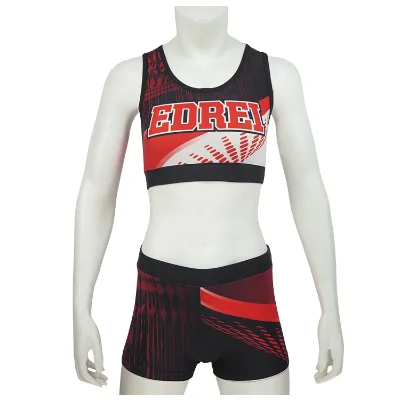 Edrei Sportswear Sets Custom Cheerleader Uniforms for Girls Wholesale Athletics Outfits Tank Top Shorts OEM Service