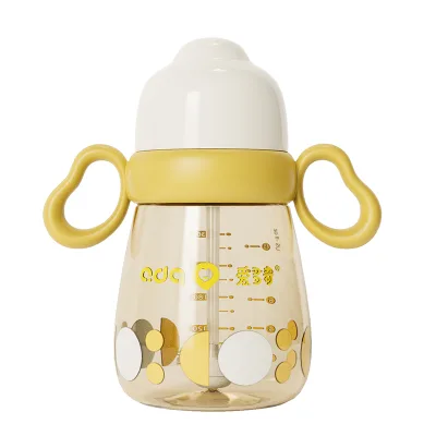 Factory PPSU Baby Feeding Bottle 240ml, OEM/ODM Wide Neck Anti-Colic Newborn Milk Bottle, Wholesale Cartoon Training Cup