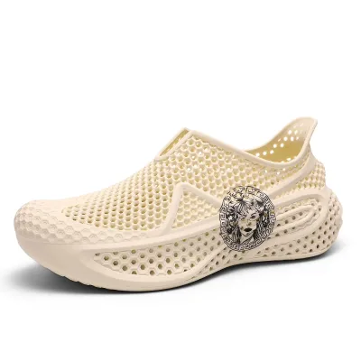Wholesale 3D Printed TPU Clog Sandals Breathable Hollow Mesh Slip on Garden Beach Shoes for Men Summer Outdoor Walking Use