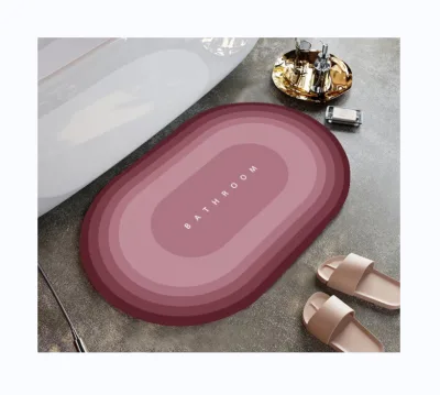 Anti Slip Microfiber Printed Diatom Mud Bath Mats Bathroom Floor Mat Tapete De Banheiro