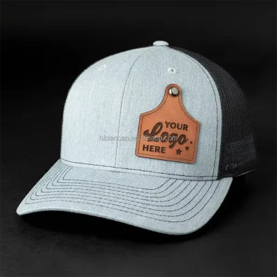 Custom Plain Snapback Embroidery Trucker Mesh Suede Blank Ear Tag Leather Patch Trucker Hats Fashion Outdoor Unisex Adjustable