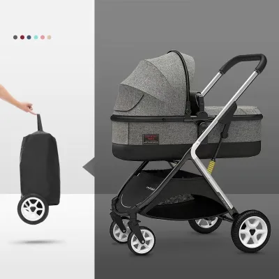 High Quality Multi Function High View Landscape System Luxcury Stroller Baby 4 in 1 Foldable Baby Stroller Easy Fold Pram