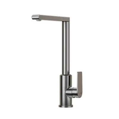 Wholesale Contemporary Aluminum Anti-Splash Kitchen Faucet 360 Degree Rotatable Tap Gun Metal Grey Sink Hot Cold Water Faucet