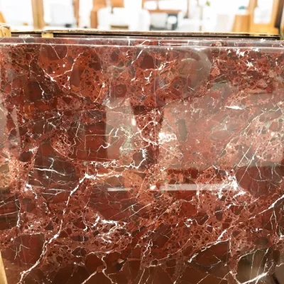 Advanced Pattern purple Luo Red Marble Slab Hotel Lobby Indoor Kitchen Dining Table Countertop Modern Style