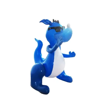 Waterhan Factory Wholesale Cute Ride-on Animal Model Toys Red Dragon Carton Christmas PVC Material 50CM Inflated Ellipse Shape