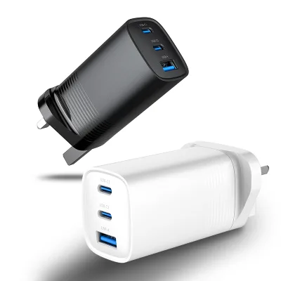 65W USB C EU US Travel Adapter Phone USB Type-c 3 Ports GaN Charger for Pad Phone