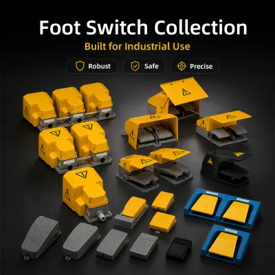 CHENF Heavy Duty Electric Foot Pedal Switch Protective Cover Plastic & Aluminum Alloy Case 250V 15A Industrial Punching Machine