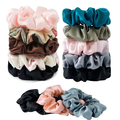 19 Momme Mulberry Silk Scrunchie 3.5cm Wide High Elastic Hair Bands