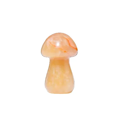 DIY New Product Natural Yellow Aventurine Mushroom Crystal Fluorite Mushroom Carving Fluorite Crystal Mushroom for Sale