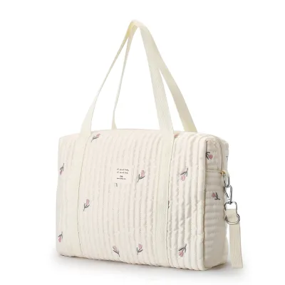 South Korea's Style High-value High Capacity Cheap White Reusable Baby Changing Tote Bag Mother Diaper Bags