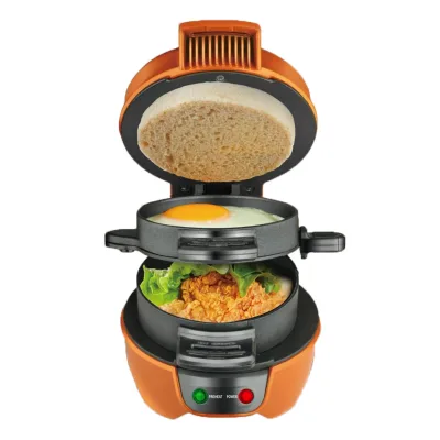 Convenient Bacon Burger Red Bread Machine Toast Cheeseburger Maker Grey Breakfast Machine Layered Burger Quick Burger Maker