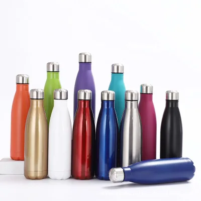 Cola Shape Small Mouth 500ml 17oz Stainless Steell Vacuum Flask Insulated Water Bottle Vacuum Thermal Flask Bottle With Custom