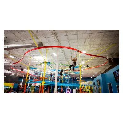Hanlin Indoor Zip Line Equipment Sky Rider for Trampoline Park
