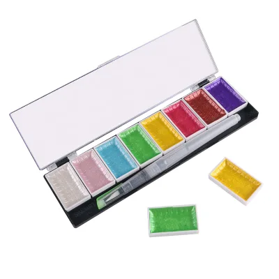 Custom High Quality Semi Dry Shimmery Watercolor Set Water Paint Colors 3 Color Series Water Color Paint Set