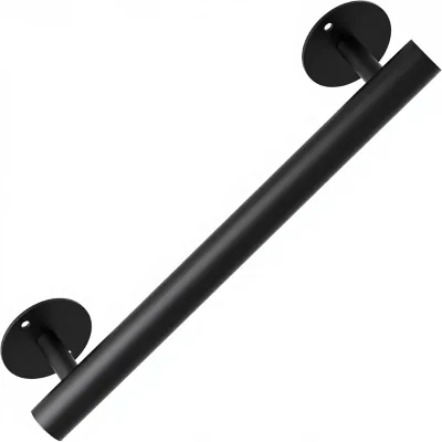 Heavy Duty Wrought Iron Stair Railing Handrail Barrier-Free Indoor Stairs Bathroom Basement Porch Steps Seniors 20in Black