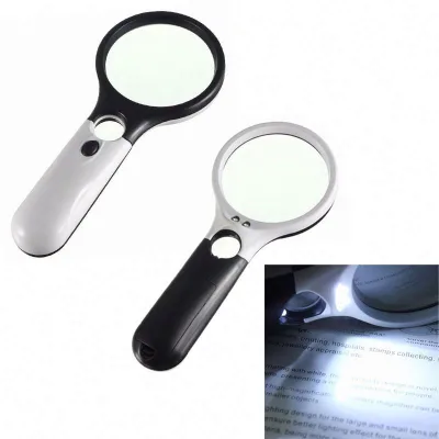 Handheld 2.5X 45X Illuminated Magnifier Microscope Magnifying Glass Aid Reading for Seniors Loupe Jewelry Repair Tool R0754
