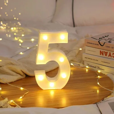 Party Decoration 22cm Height Led Digital Light Led Number Light Lamp Sign