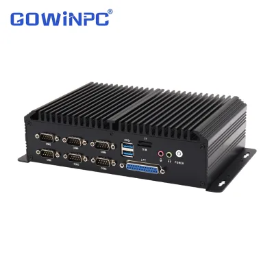 Wide Temperature Fanless Computer 8th Gen Core i7-8550U 6100U 6200U4Intel GbE LAN 6RS232/422/485 COM 3HDMI DDR4 DC 12-36V