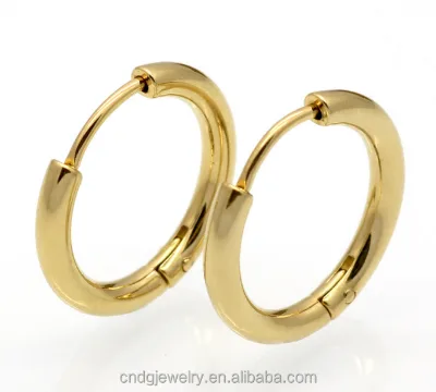 Jewelry Wholesale China Cheap 10mm to 15mm Diameter Small Gold Earrings for Men and Women