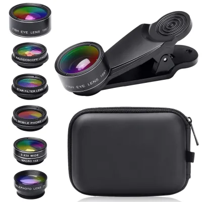 HD 7-In-1 Teleconverter Lens Set Customizable OEM Mobile Phone Lenses Wide-Angle Macro Fisheye Universal 10-In-1 Lenses