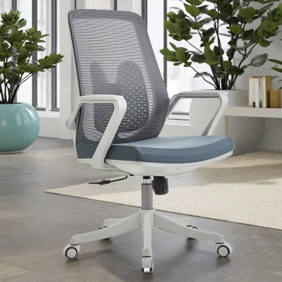 Ergonomic Silla De Oficina With High Quality Sponge Cushion Gaming Office Revolving Mesh Chairs With Stationary Armrests