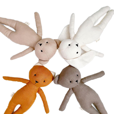 Customized Organic Cotton Baby comfort Doll Bear Baby Bunny Cartoon Doll
