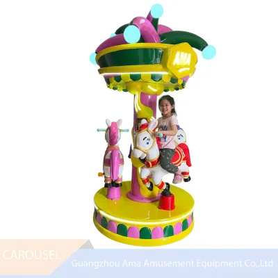 Coin Operated 3 Seat Mini Carousel Ride Electric Kiddie Merry Go Round Children Amusement Park Equipment Manufacturer