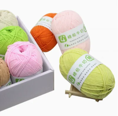 Milk Cotton Crochet Knitting Combed Compact Yarn Multiple Colors Hand Weaving Thread Thick Knitting Thread