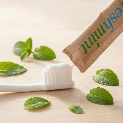Eco Design Kraft Paper Bag Toothpaste Tube Zero Plastic Disposable Travel Hotel Oral Care Environmentally Friendly Sachet