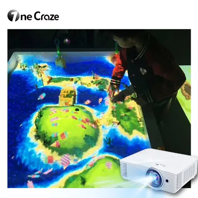 Onecraze Amusement Park Interactive AR Sand Table Metal Shell Children Educational Sandbox Laser Projection Game Equipment