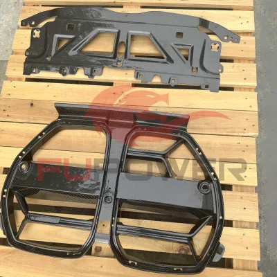 M3 G80 M4 G82 Dry Carbon Fiber Front Grill with Acc Cooling Shroud Panel