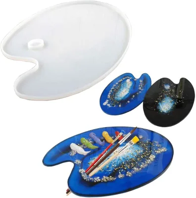 Artist Paint Palette Resin Casting Molds Oval Palette Epoxy Mold DIY Jewelry Craft Making Painter Art Palette Home Decoration