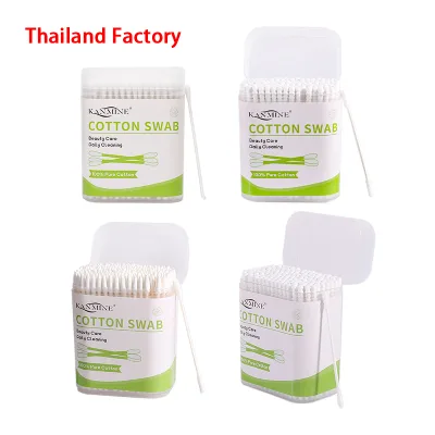 Convenient Cotton Swabs in a Sturdy square Box for Easy Storage and Hygiene Maintenance