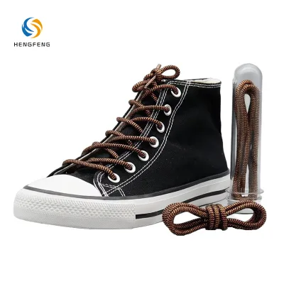 Metallic Gold Thread Round Braided 4.5mm Shoelaces Vintage Two Tone Polyester Shoe Strings for Hiking Boots Casual Sneakers