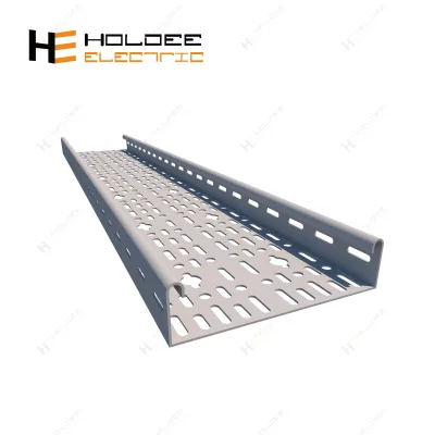HOLDEE Cable Tray Self Connecting Galvanized Steel 60x300mm for High-traffic Workspace