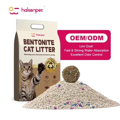 For Nearly Dust-Free Fast Clumping Highly Adsorbent Bentonite Cat Litter 6L Bulk Wholesale Price Odor Control