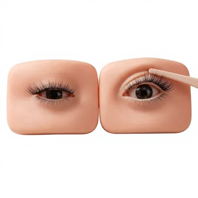 Silicone Eyelash Extension Practice Mannequin Head 3D Eye Training Model for Permanent Makeup