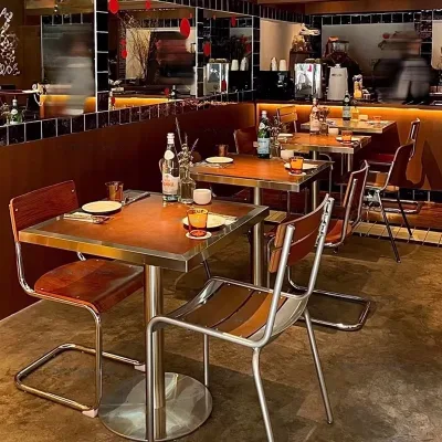 Modern Plywood Dining Chair | Metal Frame | Custom, Factory Price, Wholesale for Home & Office