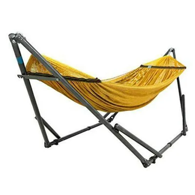 Outdoor Foldable Portable Hammock Adjustable Footrest Foot Rest Hammock Patio Garden Beach Canvas Folding Hammock Bed With Stand