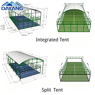 Lightweight High Tensile Custom Membrane Structure Roof Cover for Pickleball Court School