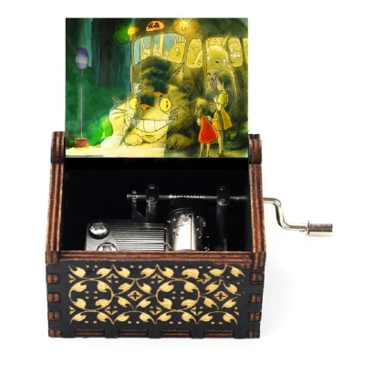 New Creative Wooden Hand-cranked Music Box, Chinchilla Music Box, Movement Box.