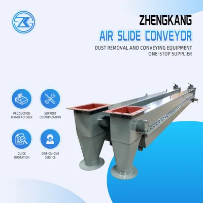 ZK Zhengkang Air Slide Conveyor Pneumatic Chute Conveyor for Cement Dry Powder Material Transportation