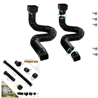 Drain Downspout Extender for House Gutter Splash Block,Flexible Drain Downspout Extenders