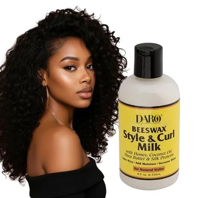 Beeswax Style-Curl Milk Ultra Rich Styling Cream Moisturizing Curl Defining Anti Frizz Smooth Shiny for Curly Coily Natural Hair
