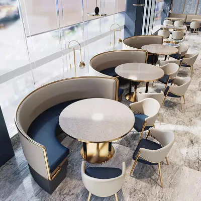 Modern Commercial Light Luxury Western Restaurant Booth Sofa for Mall School Hotel Hong Kong Tea Restaurant Chain Theme Seafood
