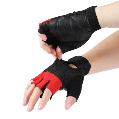 Lifting Leather Half Finger Gloves Weight Workout Hand Grips Fitness for Gymnastics
