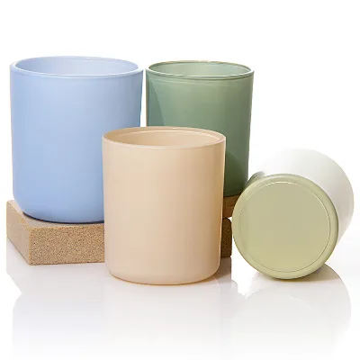Wholesale High Quality Modern Glass Cup Holder Vessel Jar Scented Candle with Wooden Lid