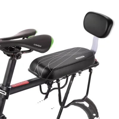 Bicycle Back Seat MTB PU Leather Soft Cushion Rear Rack Seat Bike Children Seat with Back Rest